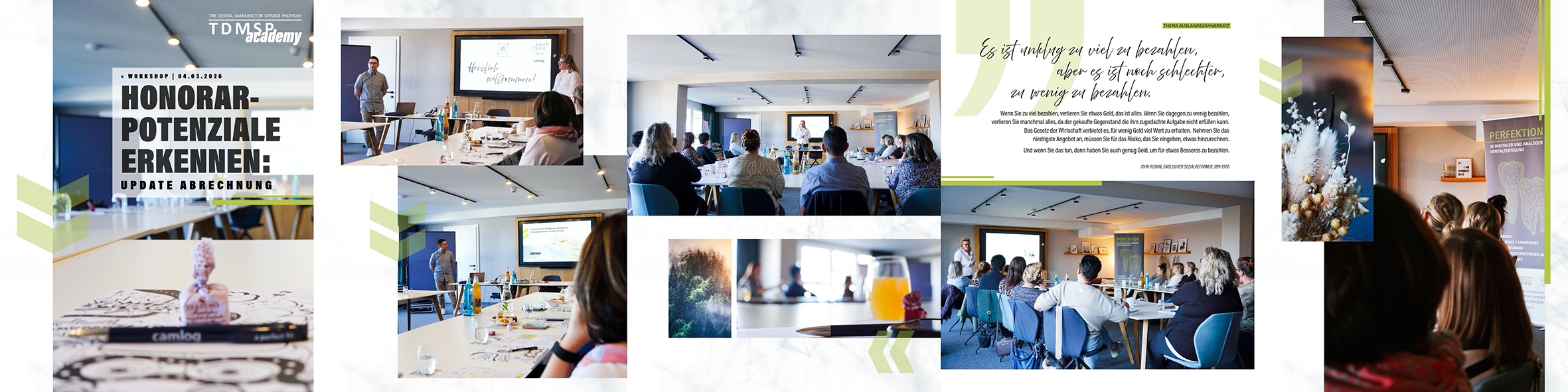 Bilder-Zusammenfassung vom Workshop Honorarpotenziale erkennen: Update Abrechnung