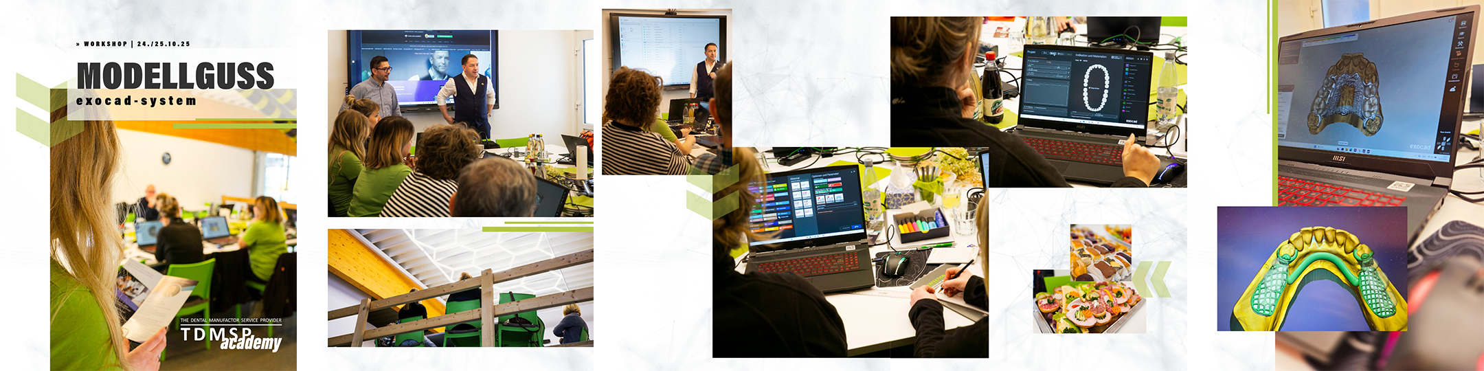 Bilder-Zusammenfassung vom Workshop Modellgus (Exocad)